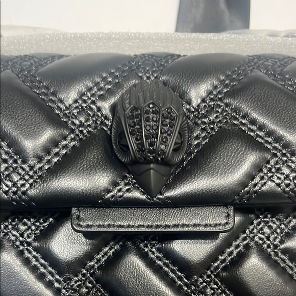 Kurt Geiger Black Quilted Shoulder Bag with Chain Detail - Picture 3 of 8